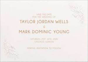 Embossed Floral Save The Date