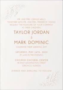 Embossed Floral Wedding Invitation