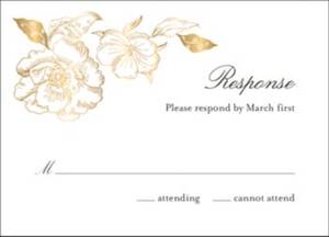 Etched Floral Response Card