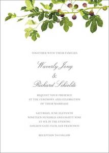Fig Branches Wedding Invitation