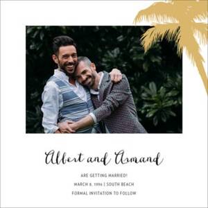 Tropical Palms Photo Save the Date Card