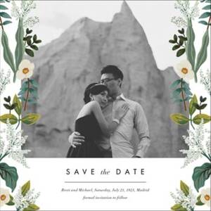 Meadow Garland Photo Save the Date Card